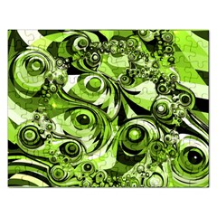 Retro Green Abstract Jigsaw Puzzle (Rectangle)