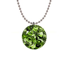 Retro Green Abstract Button Necklace by StuffOrSomething