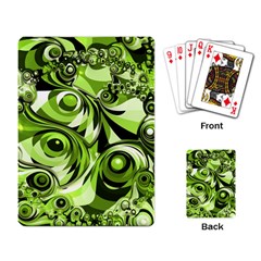 Retro Green Abstract Playing Cards Single Design