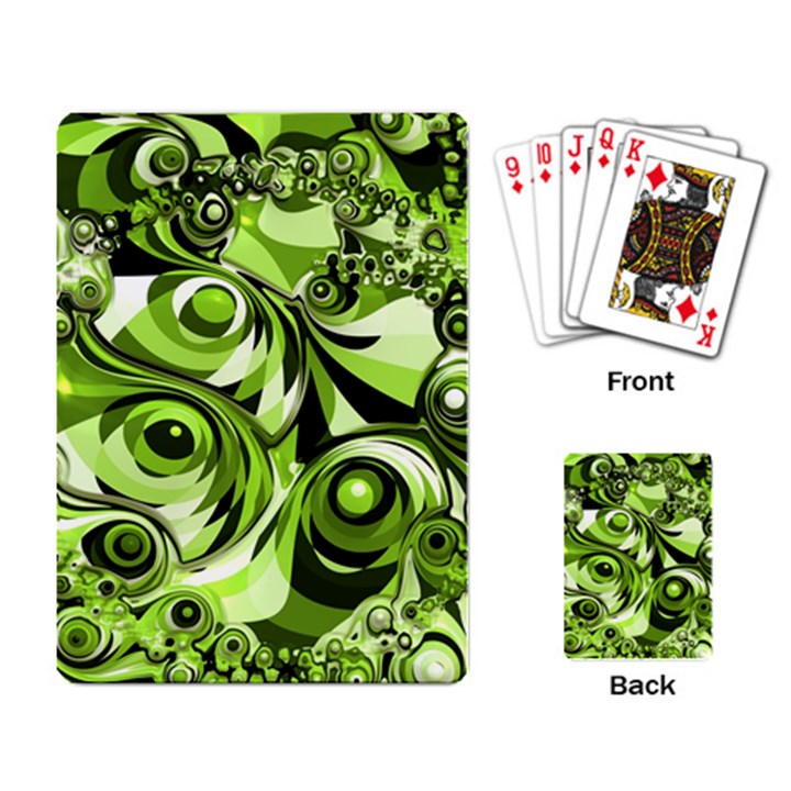 Retro Green Abstract Playing Cards Single Design