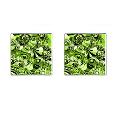 Retro Green Abstract Cufflinks (square)