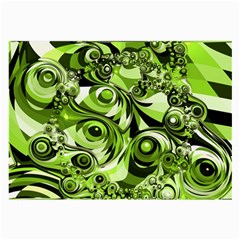 Retro Green Abstract Glasses Cloth (large, Two Sided)