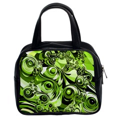 Retro Green Abstract Classic Handbag (two Sides) by StuffOrSomething