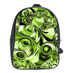 Retro Green Abstract School Bag (large) by StuffOrSomething