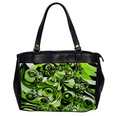 Retro Green Abstract Oversize Office Handbag (one Side) by StuffOrSomething