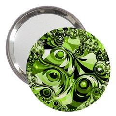 Retro Green Abstract 3  Handbag Mirror