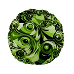 Retro Green Abstract 15  Premium Round Cushion  Front