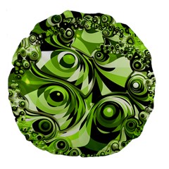 Retro Green Abstract 18  Premium Round Cushion 