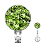 Retro Green Abstract Stainless Steel Nurses Watch Front