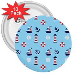 Sailing The Bay 3  Button (10 Pack) by StuffOrSomething