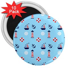 Sailing The Bay 3  Button Magnet (10 Pack) by StuffOrSomething