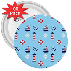 Sailing The Bay 3  Button (100 Pack) by StuffOrSomething