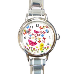 Butterfly Beauty Round Italian Charm Watch by StuffOrSomething