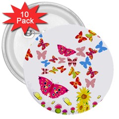 Butterfly Beauty 3  Button (10 Pack) by StuffOrSomething