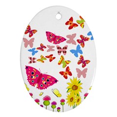 Butterfly Beauty Oval Ornament (two Sides)