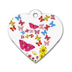 Butterfly Beauty Dog Tag Heart (one Sided)  by StuffOrSomething