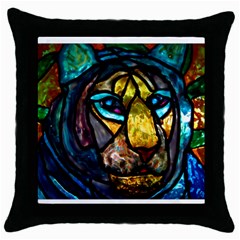 Curty Black Throw Pillow Case by saprillika