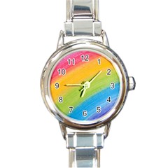 Acrylic Rainbow Round Italian Charm Watch by StuffOrSomething