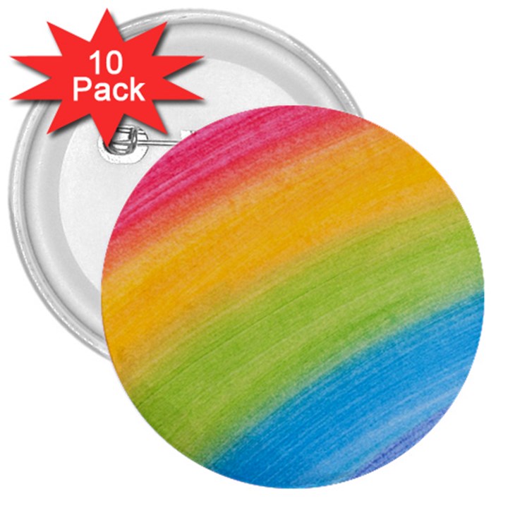 Acrylic Rainbow 3  Button (10 pack)