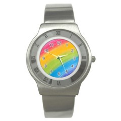 Acrylic Rainbow Stainless Steel Watch (slim) by StuffOrSomething