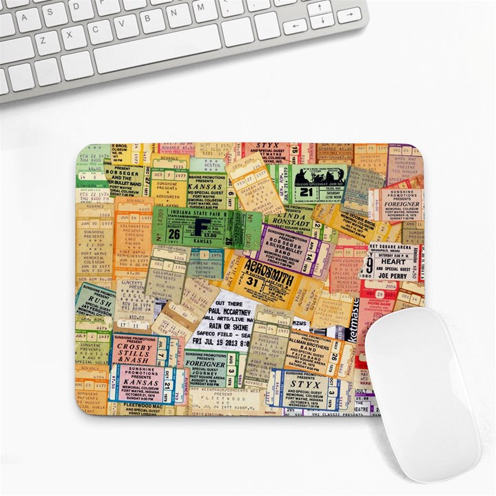 Retro Concert Tickets Small Mouse Pad (Rectangle)