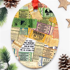 Retro Concert Tickets Oval Ornament