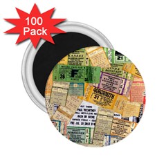 Retro Concert Tickets 2 25  Button Magnet (100 Pack) by StuffOrSomething