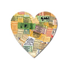 Retro Concert Tickets Magnet (heart) by StuffOrSomething