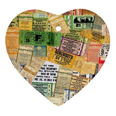 Retro Concert Tickets Heart Ornament (two Sides)