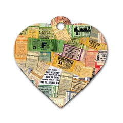 Retro Concert Tickets Dog Tag Heart (one Sided)  by StuffOrSomething