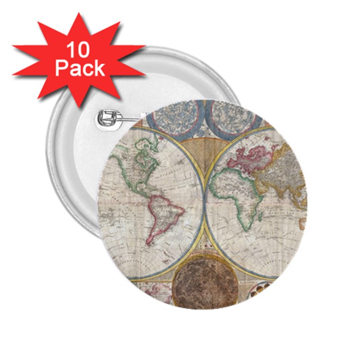 1794 World Map 2.25  Button (10 pack)