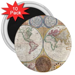 1794 World Map 3  Button Magnet (10 Pack) by StuffOrSomething