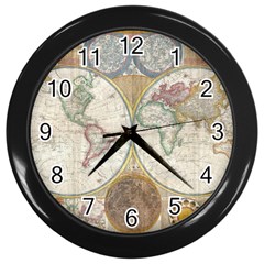 1794 World Map Wall Clock (black) by StuffOrSomething