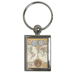 1794 World Map Key Chain (rectangle) by StuffOrSomething