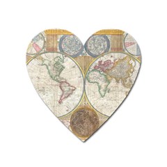 1794 World Map Magnet (heart) by StuffOrSomething