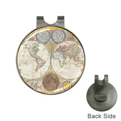 1794 World Map Hat Clip With Golf Ball Marker by StuffOrSomething