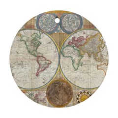 1794 World Map Round Ornament (two Sides) by StuffOrSomething