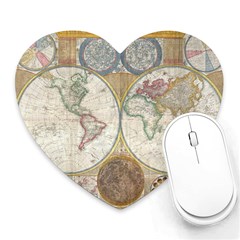 1794 World Map Mouse Pad (heart) by StuffOrSomething