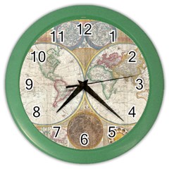 1794 World Map Wall Clock (color) by StuffOrSomething