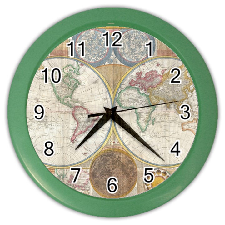 1794 World Map Wall Clock (Color)