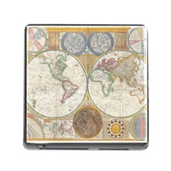 1794 World Map Memory Card Reader With Storage (square) by StuffOrSomething