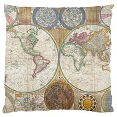 1794 World Map Large Cushion Case (single Sided)  by StuffOrSomething