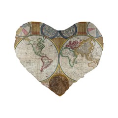 1794 World Map 16  Premium Heart Shape Cushion  by StuffOrSomething