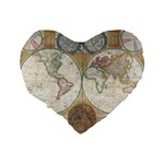 1794 World Map 16  Premium Heart Shape Cushion  Back