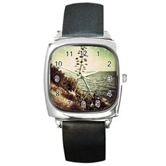 Sète Square Leather Watch by marceau