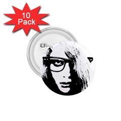 Hipster Zombie Girl 1 75  Button (10 Pack) by chivieridesigns