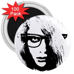 Hipster Zombie Girl 3  Button Magnet (100 Pack) by chivieridesigns