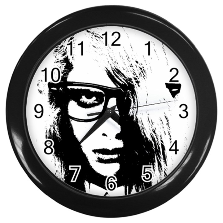 Hipster Zombie Girl Wall Clock (Black)