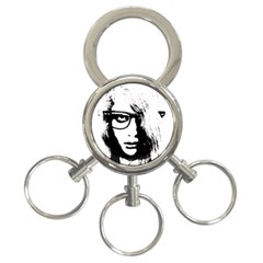 Hipster Zombie Girl 3-ring Key Chain by chivieridesigns