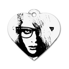 Hipster Zombie Girl Dog Tag Heart (one Sided) 